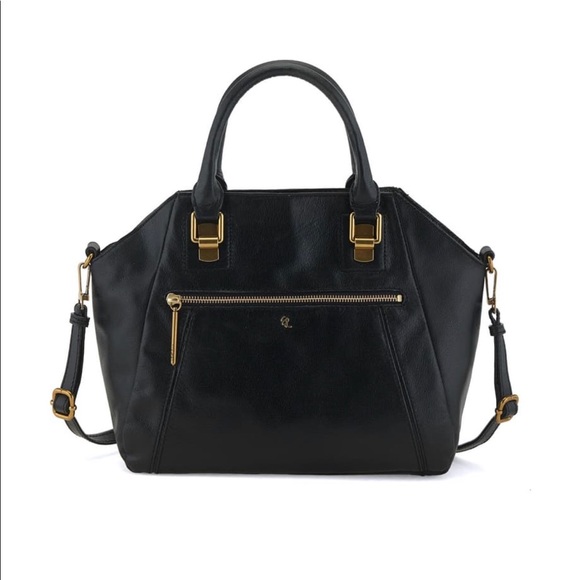 Elliott Lucca Handbags - ELLIOT LUCCA Faro Satchel Black W Crossbody Strap